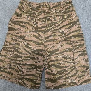Old Navy Tiger Stripe Cargo Shorts - Olive Green & Tan